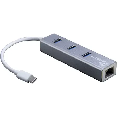 Argus IT-410-S USB-C-hubb med nätverksport, grå