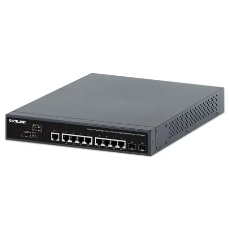 Intellinet 10-portars L2+ hanterad PoE++ switch, 8 x Gbit, 2 x SFP