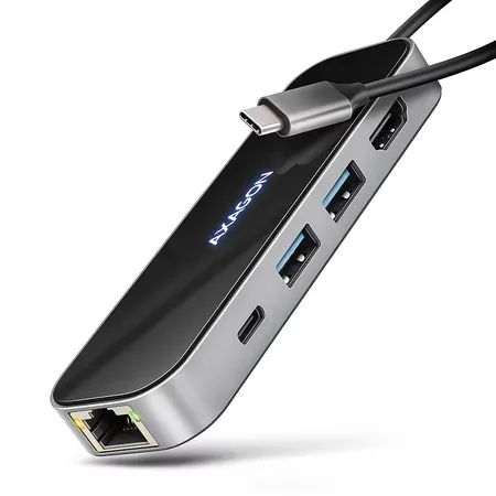 Axagon HMC-6GLN multiportshubb, USB-C, LAN, HDMI, PD 100 W