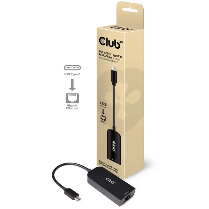 Club 3D - Nätverksadapter - USB-C 3.2 Gen 1 - 2.5GBase-T