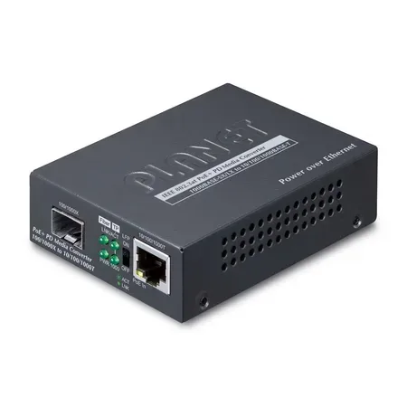 PLANET 802.3at PoE+ PD mediekonverterare 2000 Mbit/s svart