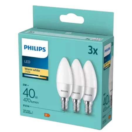 Philips Warm White E14 40 W LED-lampor – 3 st