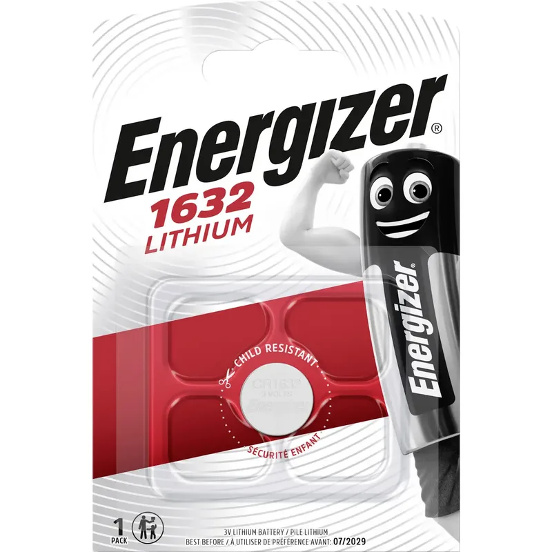 Energizer knappcellsbatteri CR1632 litium, 1-pack