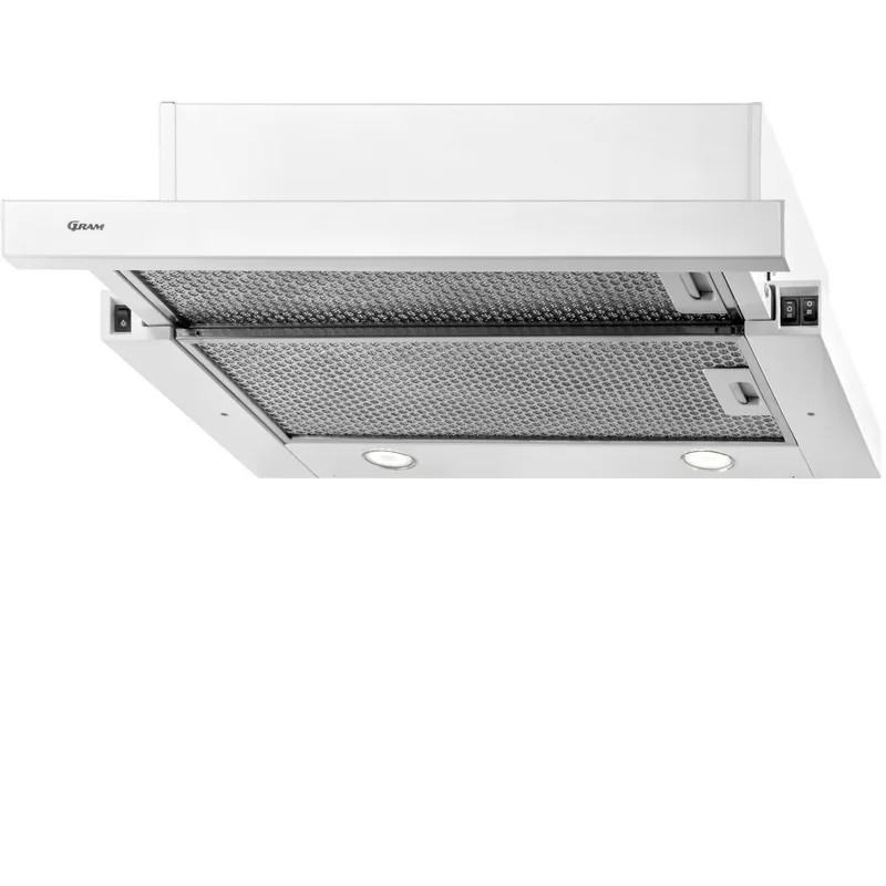 Gram EFU 604-90 utdragbar köksfläkt, vit
