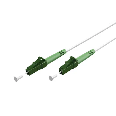 Equip fiberpatchkabel LC/APC till LC/APC, 5 m, simplex 9/125 µm, vit
