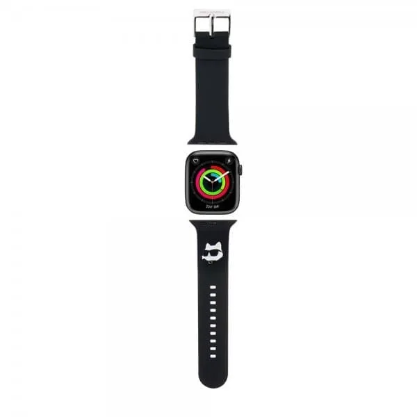 Karl Lagerfeld Apple Watch 42/44/45/Apple Watch Ultra Armband Rubber NFT Choupette Svart