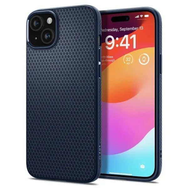 Spigen iPhone 15 Skal Liquid Air Navy