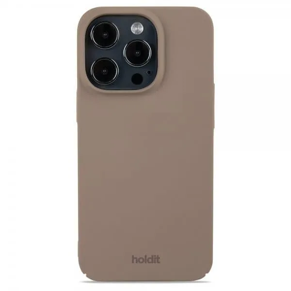 Holdit iPhone 15 Pro Skal Slim Case ljusbeige