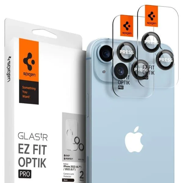 Spigen iPhone 14/15/iPhone 14/15 Plus Kameralinsskydd GLAS.tR