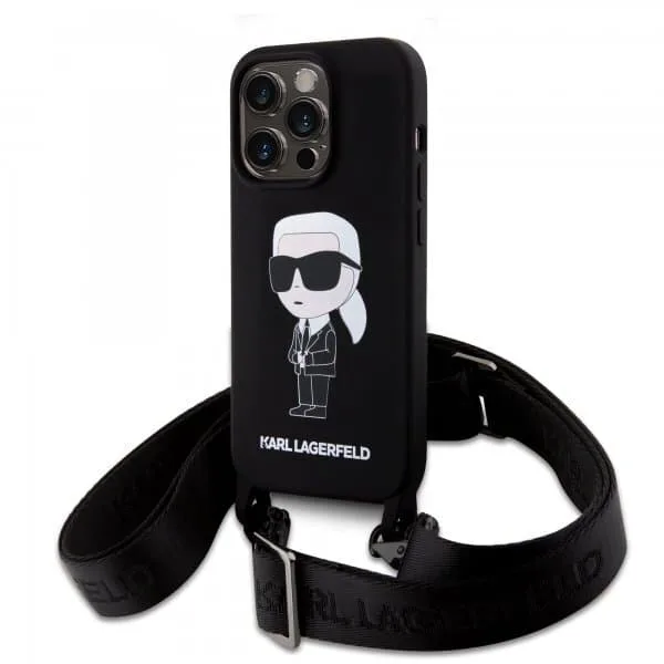 Karl Lagerfeld iPhone 15 Skal Ikonik Crossbody Svart