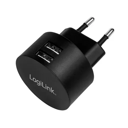 LogiLink Ladegerät USB-laddare 10.5 W 2x USB-A Svart Inomhus