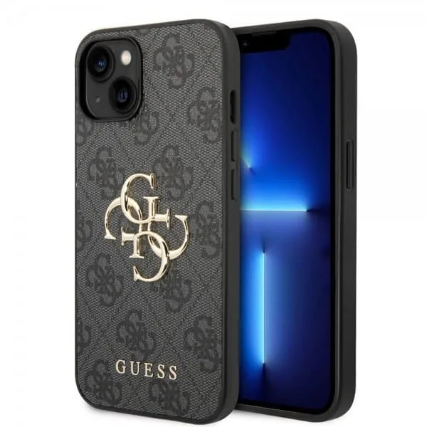 Guess iPhone 15 Skal 4G Logo Grå