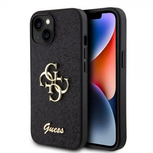 Guess iPhone 15 Skal Fixed Glitter Svart