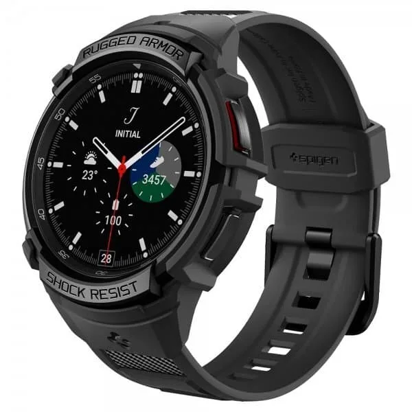 Spigen Samsung Galaxy Watch 6 Classic 47mm Skal och Armband Rugged Armor Pro Svart