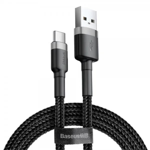 Baseus Cafule USB 2.0 USB Type-C kabel 3m Sort Grå