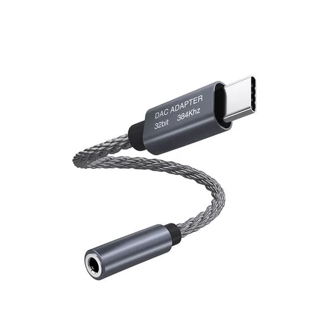 32bit / 384kHz USB-C till 3,5 mm ljudadapterkabel