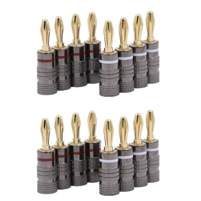 Banankontakt guldpläterad 4 mm 16-pack