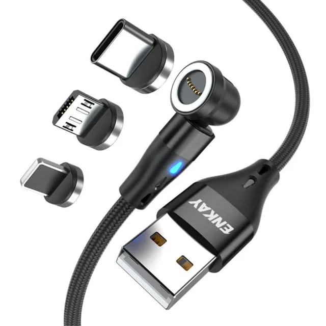 MTK 1m 3A laddningskabel 3-i-1 magnetisk USB