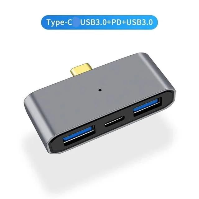 NÖRDIC 3 ports USB-C hubb 1xUSB-A 2.0 1x USB-C PD 3.0 60W
