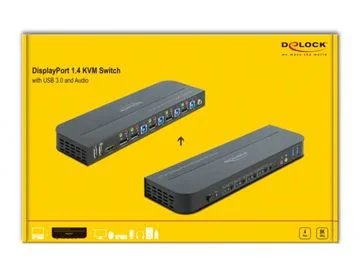 DeLOCK DisplayPort 1.4 KVM Switch 8K 30 Hz with USB 3.0 and Audio
