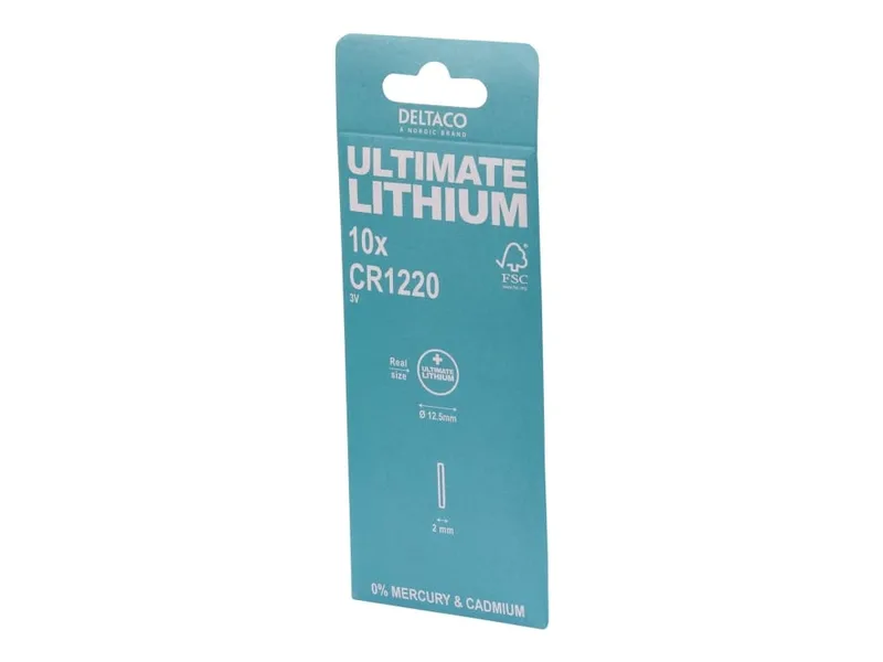 DELTACO Ultimate CR1220-batteri, 10-pack