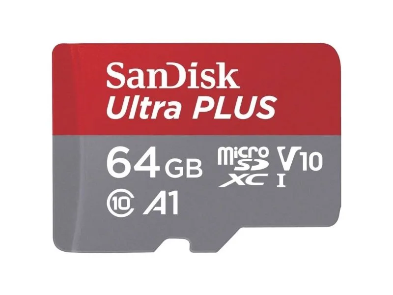 SanDisk Ultra Plus microSDXC-minneskort 64 GB, A1, Class 10