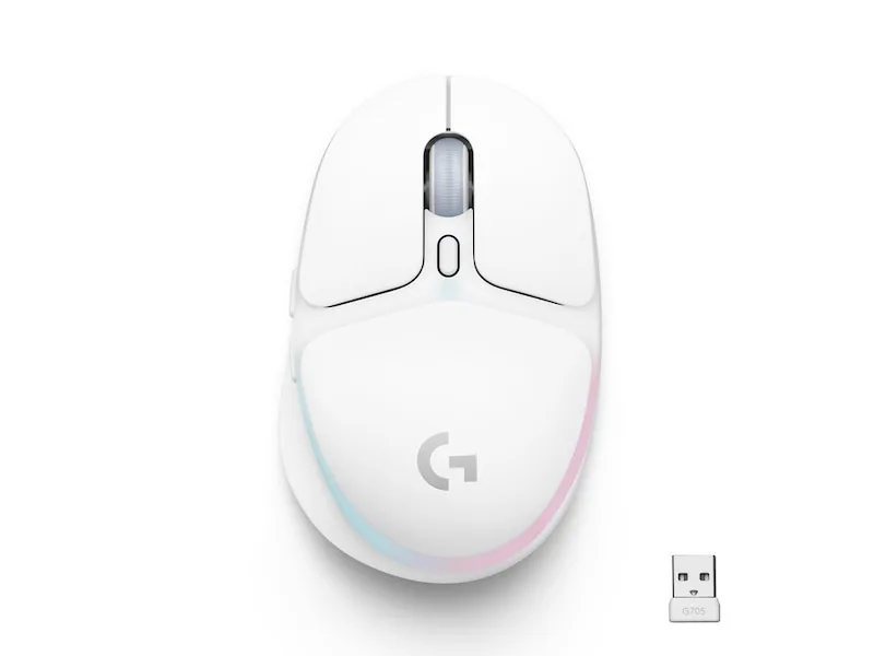Logitech G705 trådlös gamingmus, vit