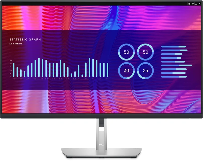 31.5" Dell P3223DE, IPS 2560x1440, 5 ms, höjdjusterbar, pivot, HDMI/DP/USB-C 65W, USB 3.2-hubb