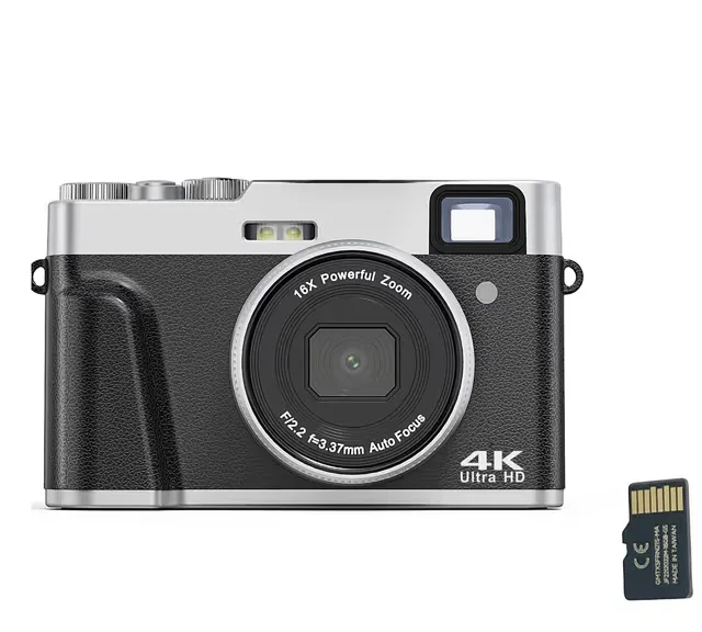 Digitalkamera 4K, 48 MP, 16x zoom, autofokus, sökare, bildstabilisering, 32 GB kort