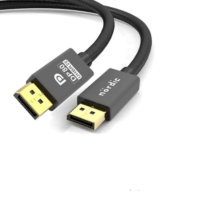 NÖRDIC 1,5m nylonflätad Displayport 2.1 kabel