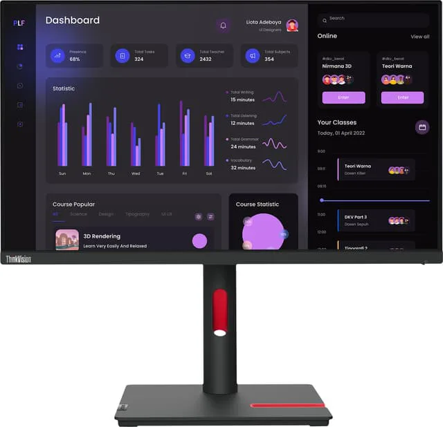 Lenovo ThinkVision T24i-30 23.8" LCD skärm 63CFMATXEU (raven black)