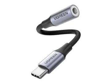 Ugreen - USB-C till uttagsadapter för hörlurar - 24 pin USB-C hane till mini-phone stereo 3.5 mm hona - grå