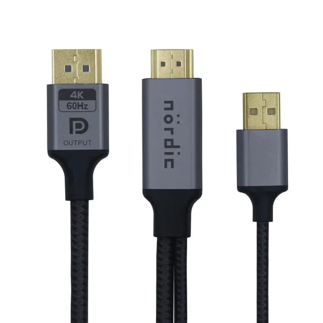 NÖRDIC HDMI till Displayport kabel 3m