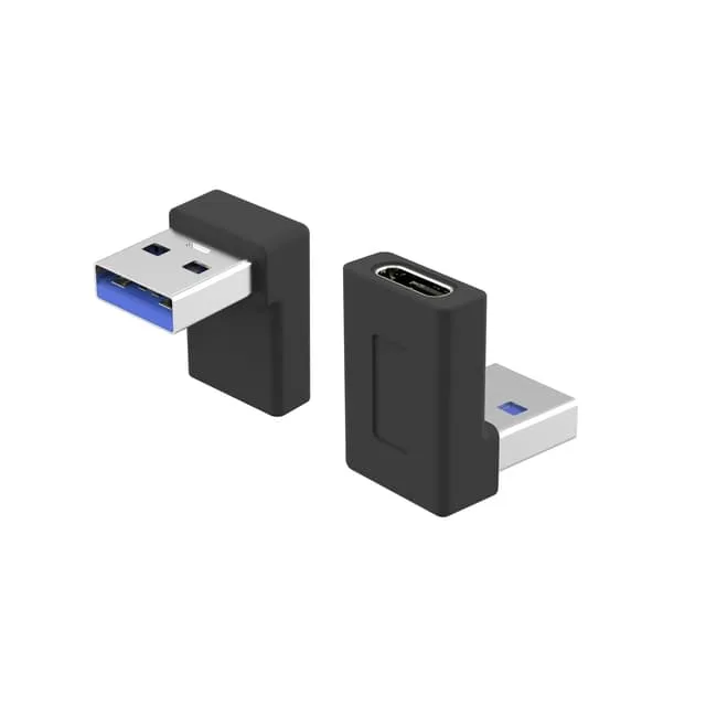 NÖRDIC USB-C hane till USB-A hona vinklad adapter 90 grader