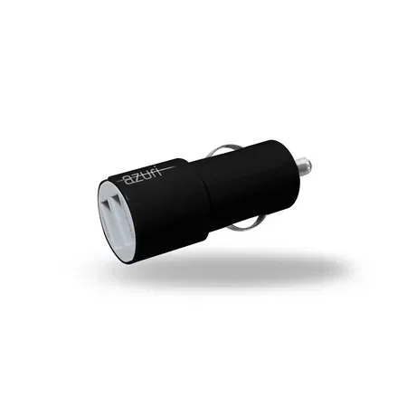 Azuri billaddare med 2 USB-portar, svart