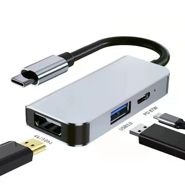 Nördic USB-C 1 till 3 Dockningsstation 1xHDMI