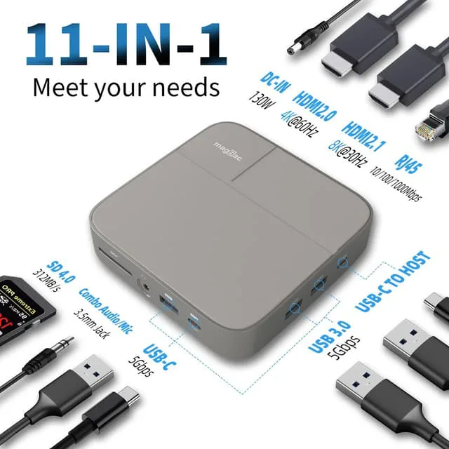 NÖRDIC USB-C dockningsstation 1 till 10