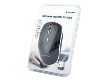 Gembird - Mus - optisk - 4 knappar - trådlös - 2.4 GHz - trådlös USB-mottagare - svart