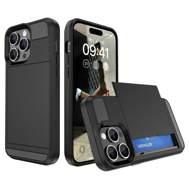 MTK För iPhone 15 skal med korthållare
