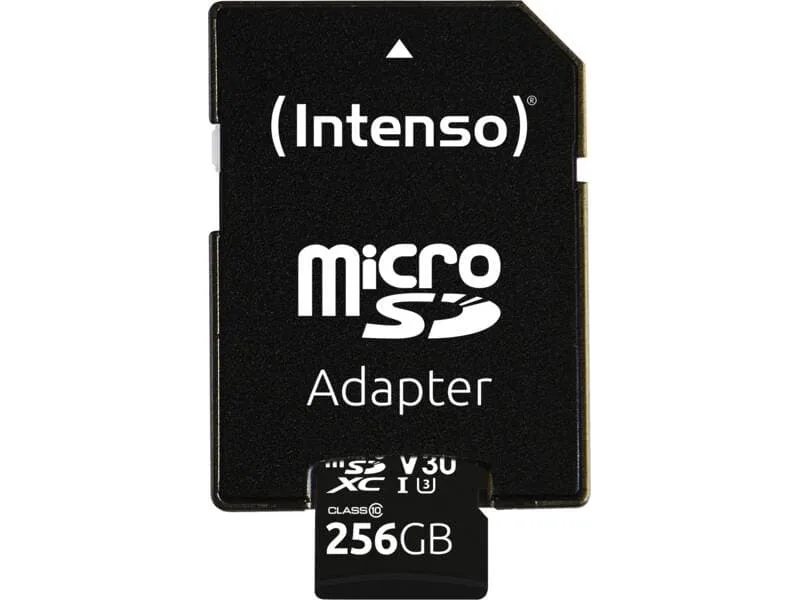 Intenso 3433492, 256 GB, MicroSDXC, Klass 10, UHS-I, 100 MB/s, 45 MB/s