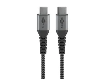 Goobay USB-C™-till-USB-C™-textilkabel med metallkontakter 0,5 m