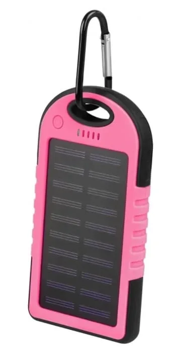 Setty powerbank med solceller, 5000 mAh, svart