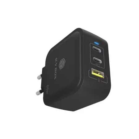 ICY BOX IB-PS1030-PD oplader til mobil enhed Universel Sort Vekselstrøm Hurtig opladning Indendørs