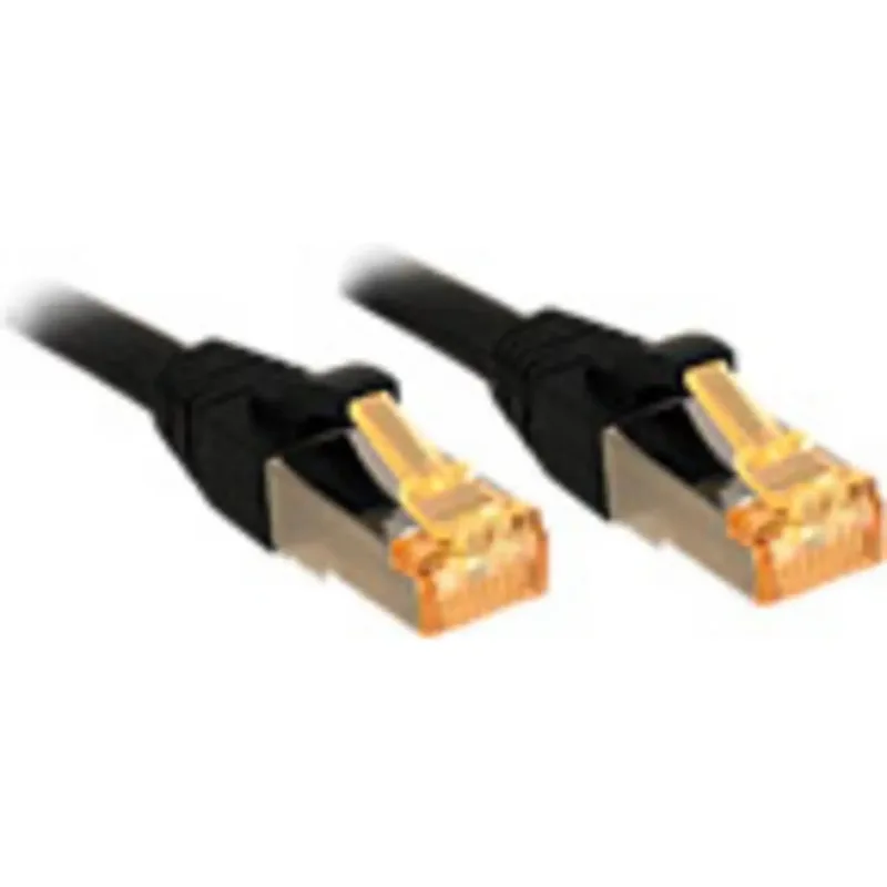 LINDY 47309 RJ45 Nätverkkabel, Patchkabel CAT 6 S/FTP 2.00 m Svart Folieskärmning 1 st