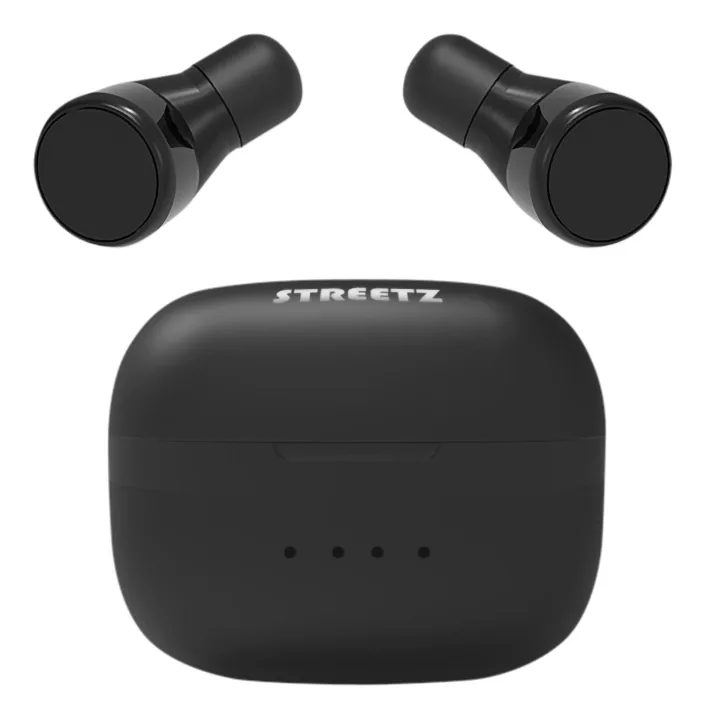 Streetz T200 trådlösa in-ear-hörlurar med laddfodral, svart
