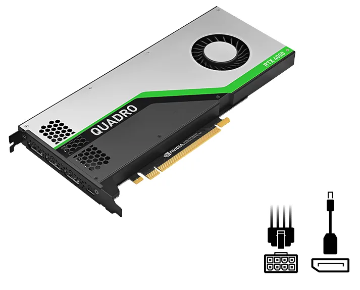 PNY Quadro RTX4000, 8 GB GDDR6, PCI Express 3.0, 3xDP/USB-C