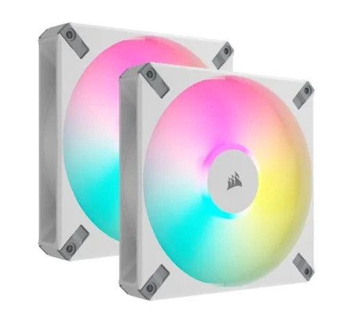 Fläkt 140 mm Corsair AF140 RGB Elite White, PWM, 2-pack