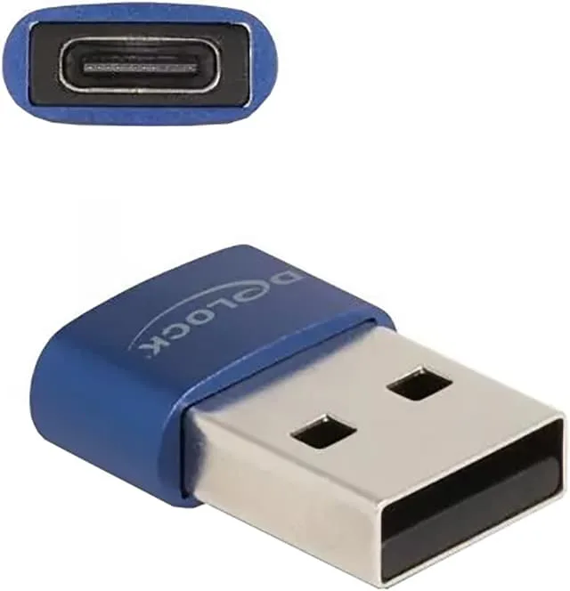 DeLOCK USB-C to USB-A adapter (blå)
