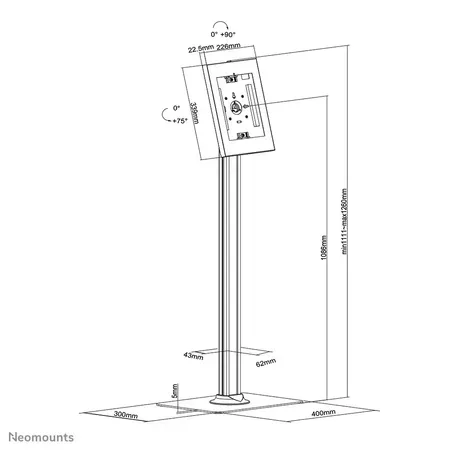 Neomounts FL15-650WH1 Stativ för surfplatta Universell