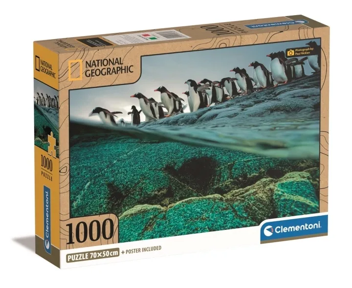 Clementoni National Geographic pussel, 1000 bitar, Gentoo-pingviner